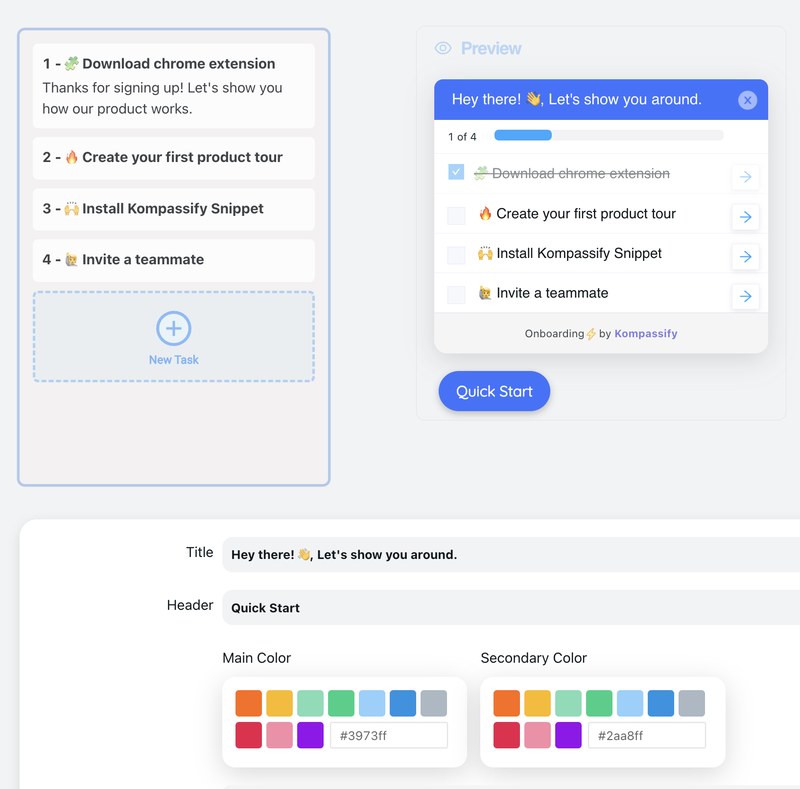 Kompassify onboarding checklist builder