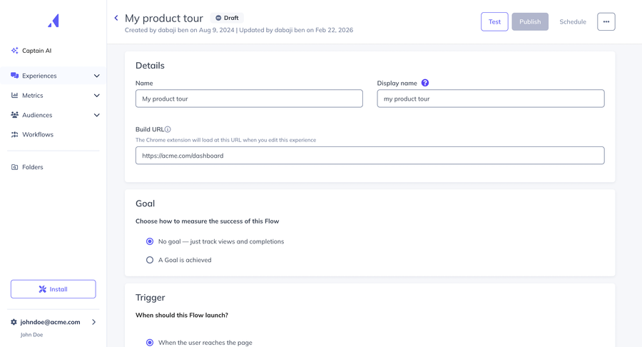 Appcues onboarding platform dashboard